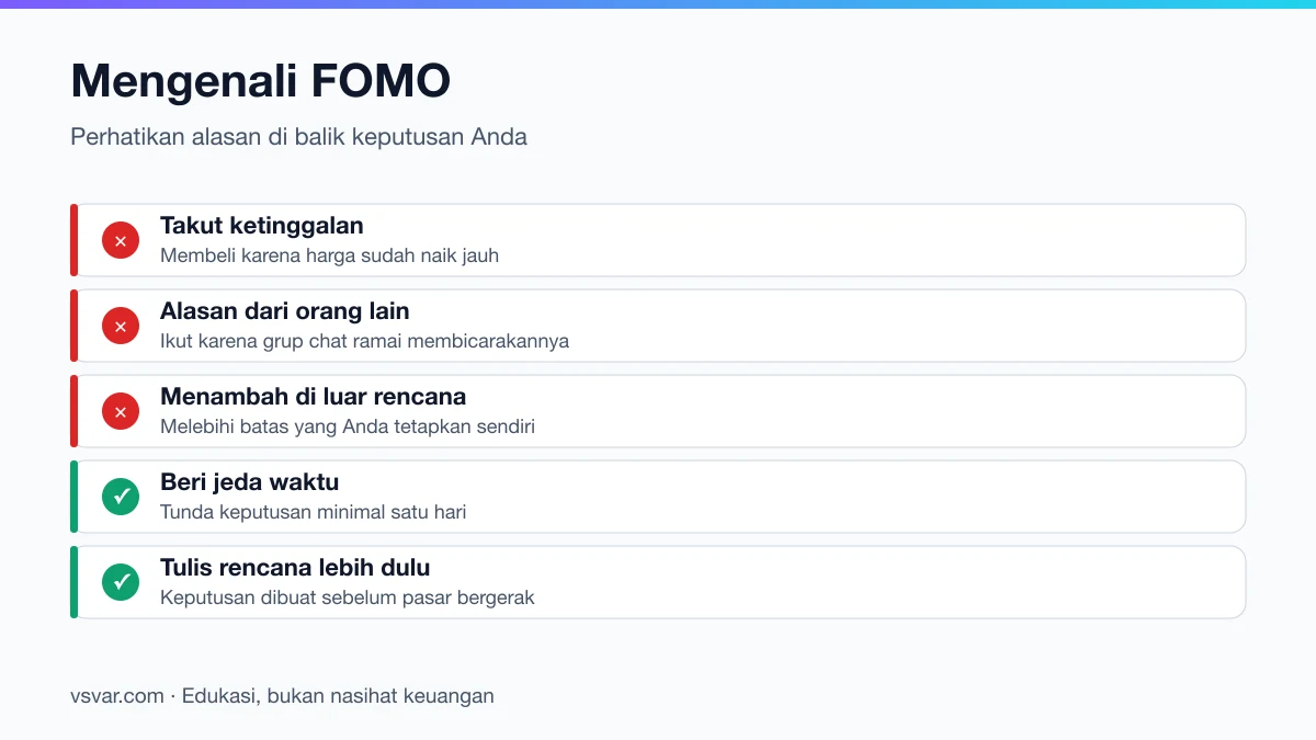 Tanda-tanda keputusan didorong FOMO beserta penawarnya.